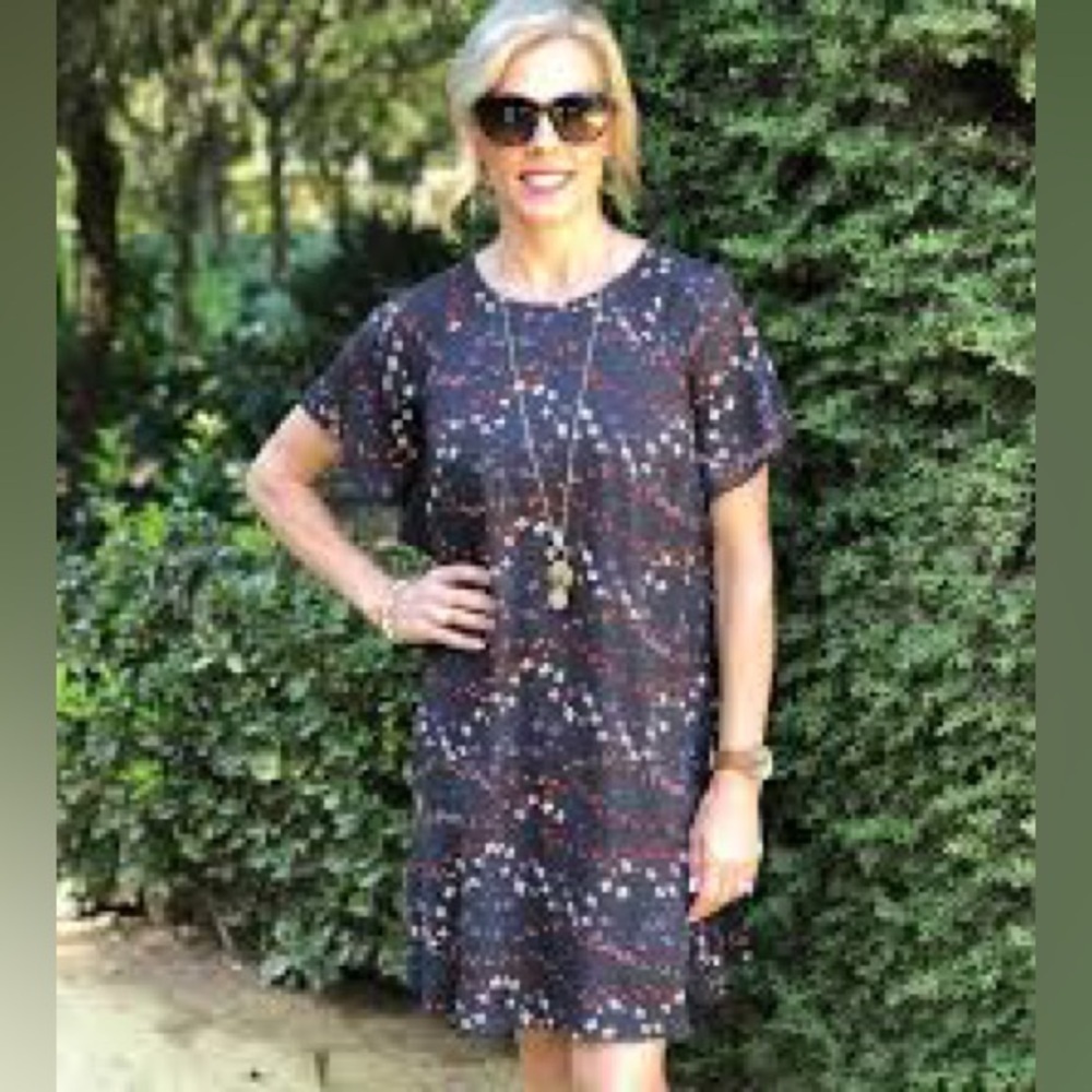 CAbi Muse Floral Flutter Sleeve Dress Size XL